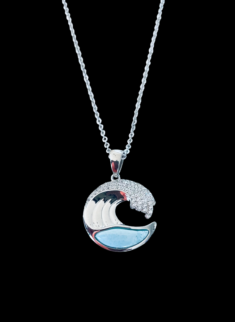 Larimar Wave Necklace 