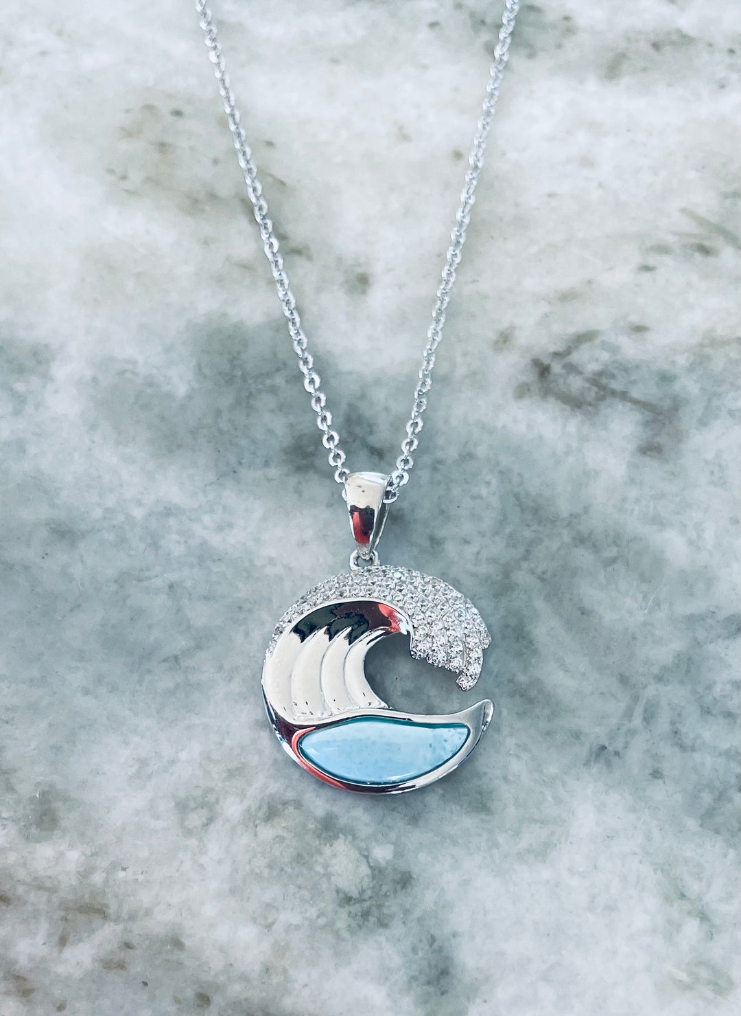 Larimar Wave Necklace 