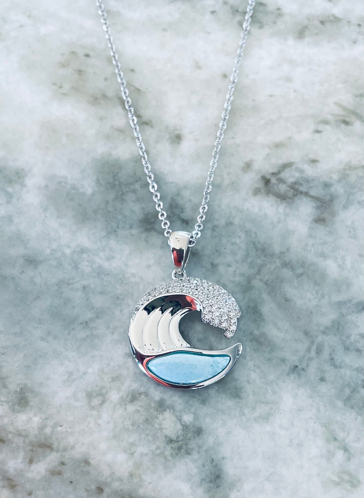 Larimar Wave Necklace 
