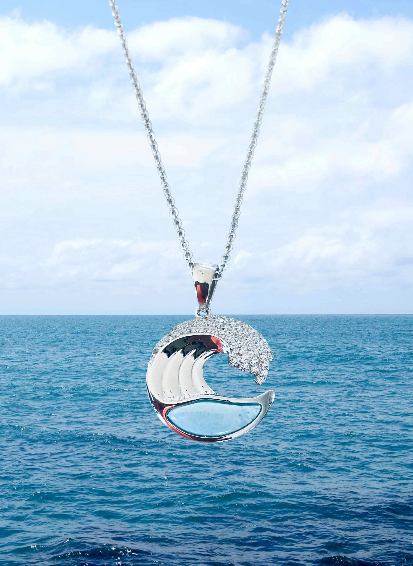 Larimar Wave Necklace 