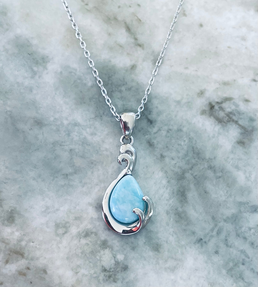 Larimar Teardrop Necklace
