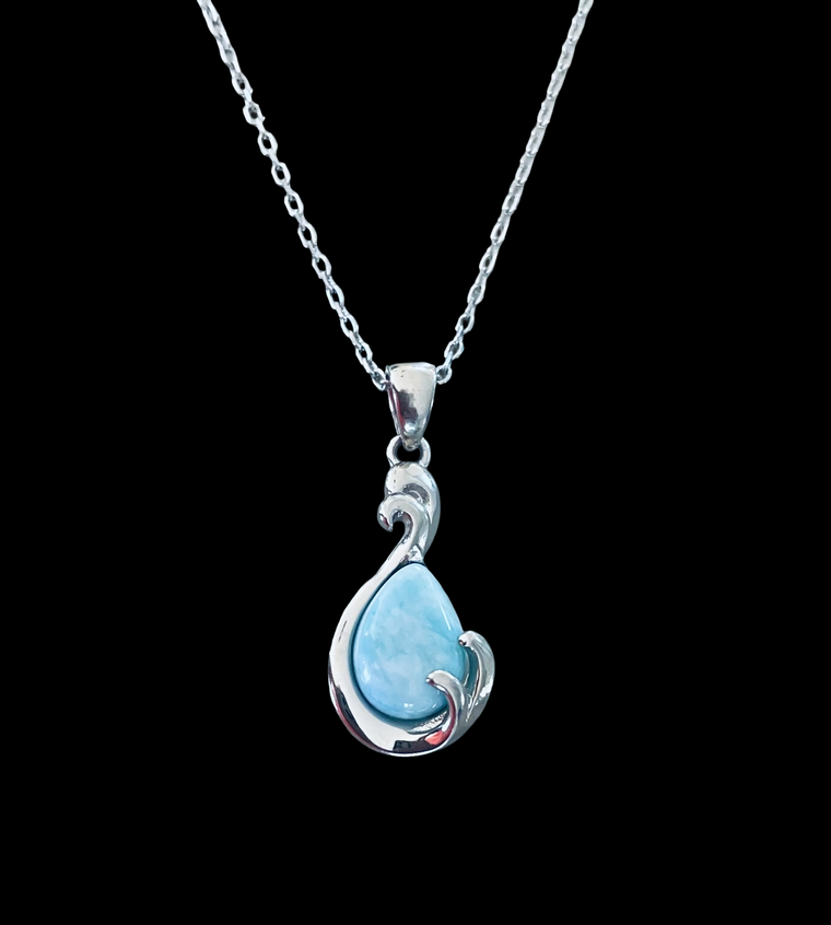Larimar Teardrop Necklace