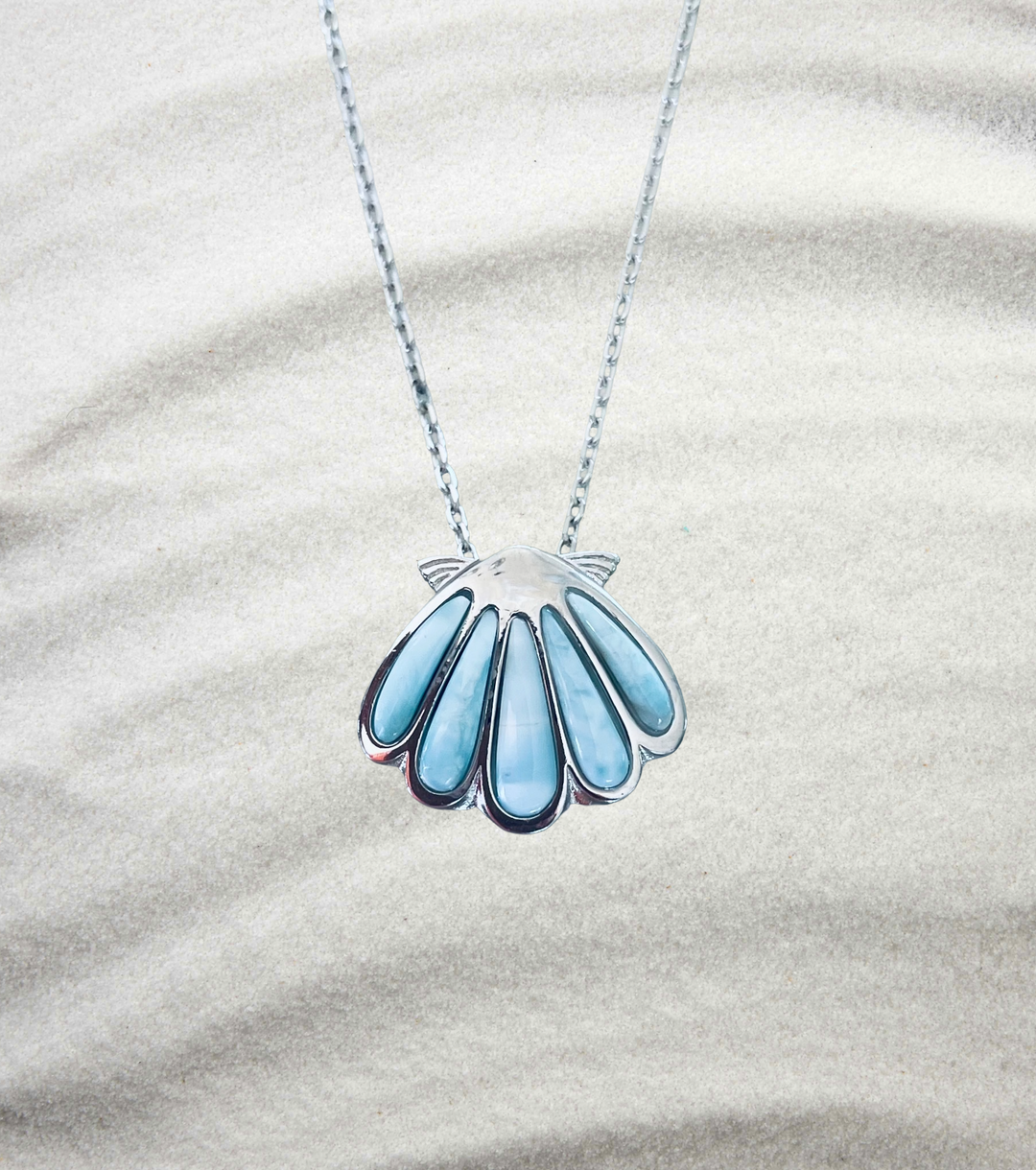 Larimar Shell Necklace 