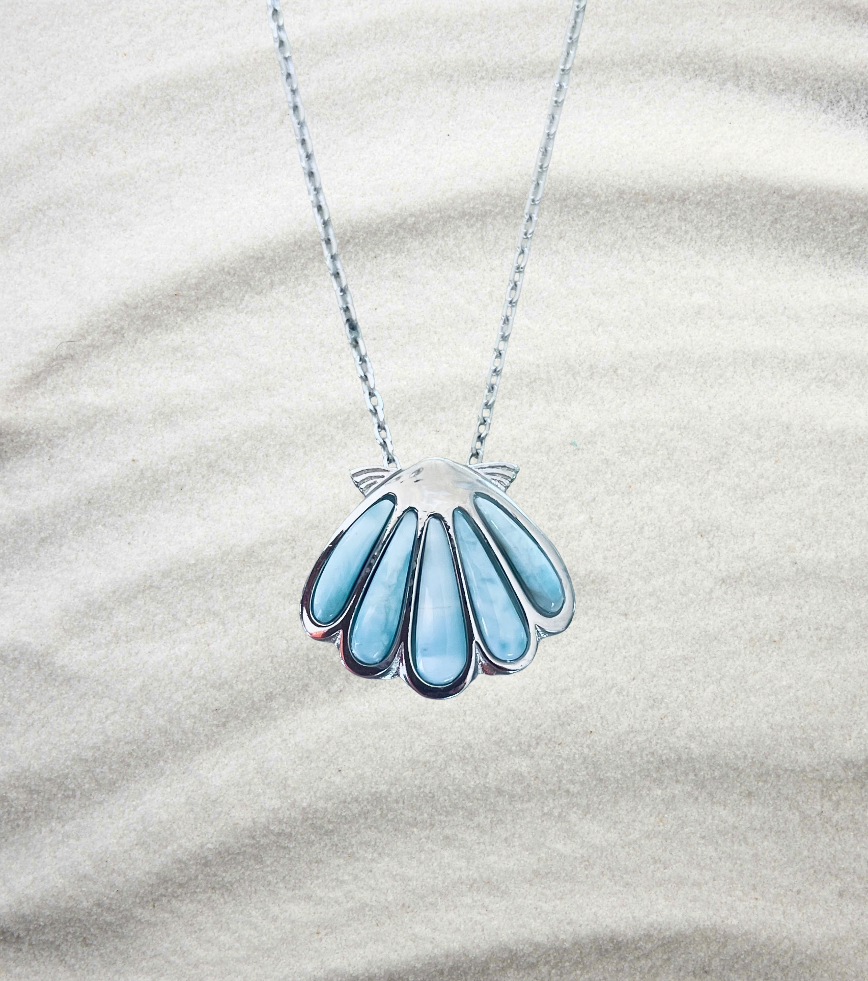 Larimar Shell Necklace 