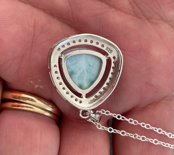 Large Larimar Pendant Necklace