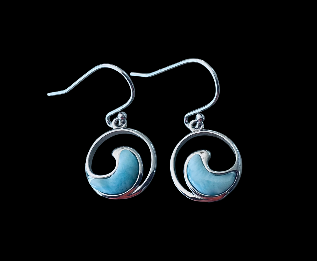 Larimar Small Wave Earrings