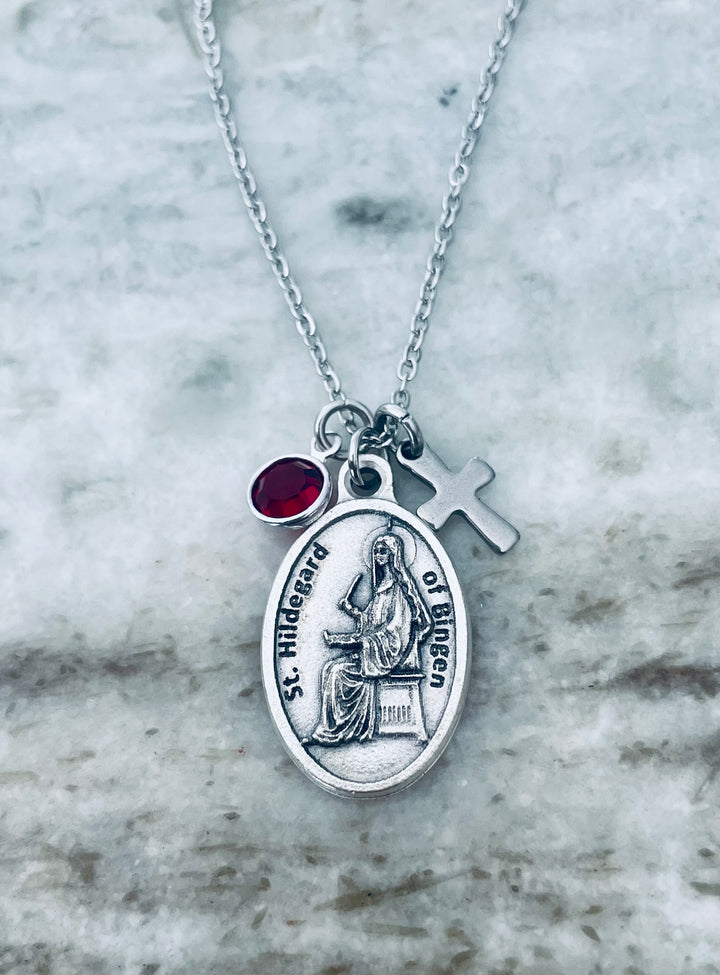St. Hildegard of Bingen Necklace | Catholic Saint Medal Jewelry