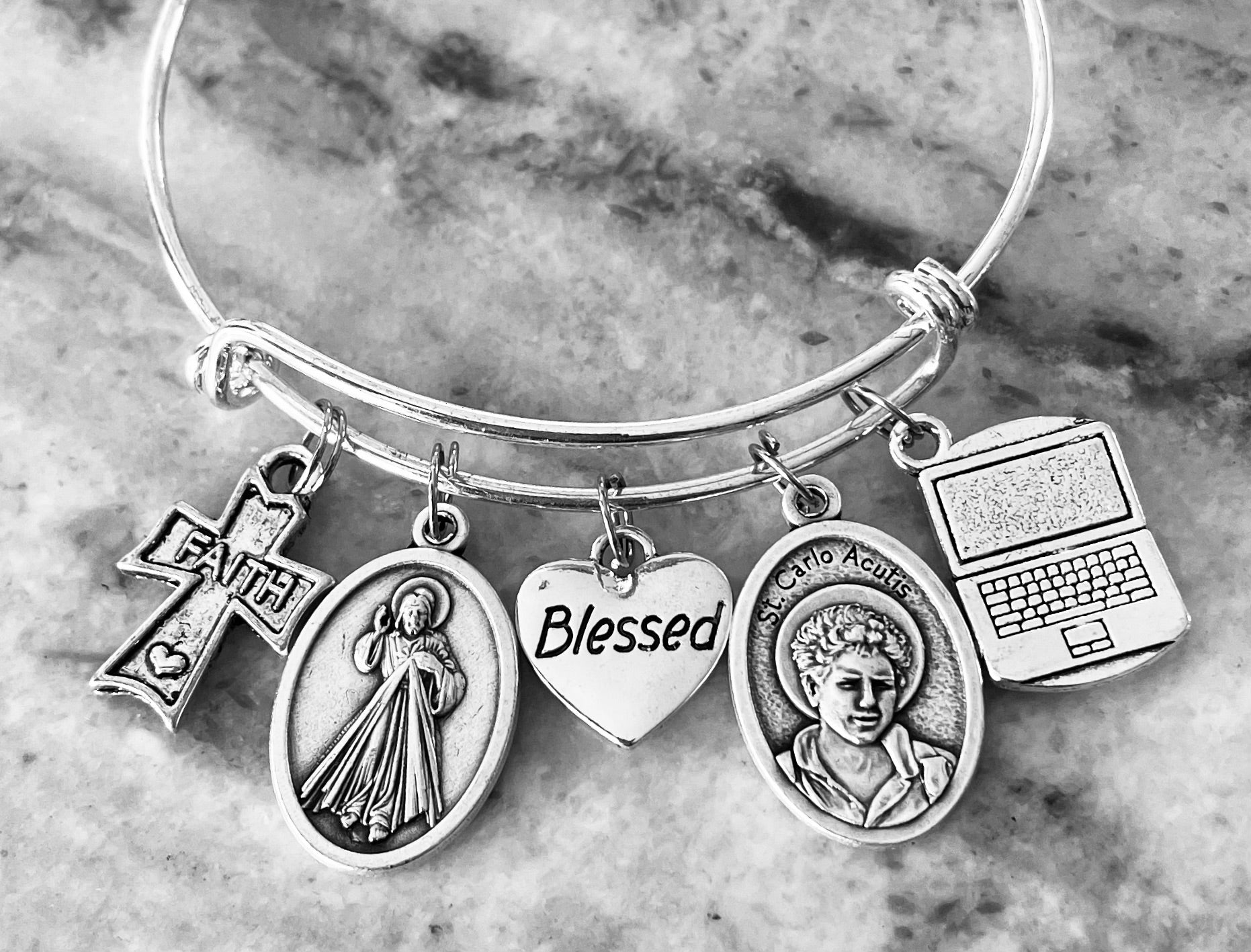 St. Carlo Acutis Faith Charm Bracelet – Catholic Bangle