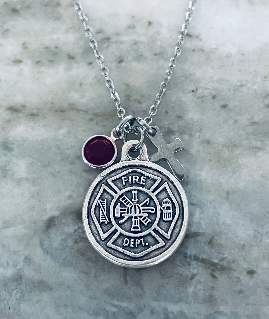 Saint Florian Firefighter Necklace – Fire Dept Pendant – Protection Gift