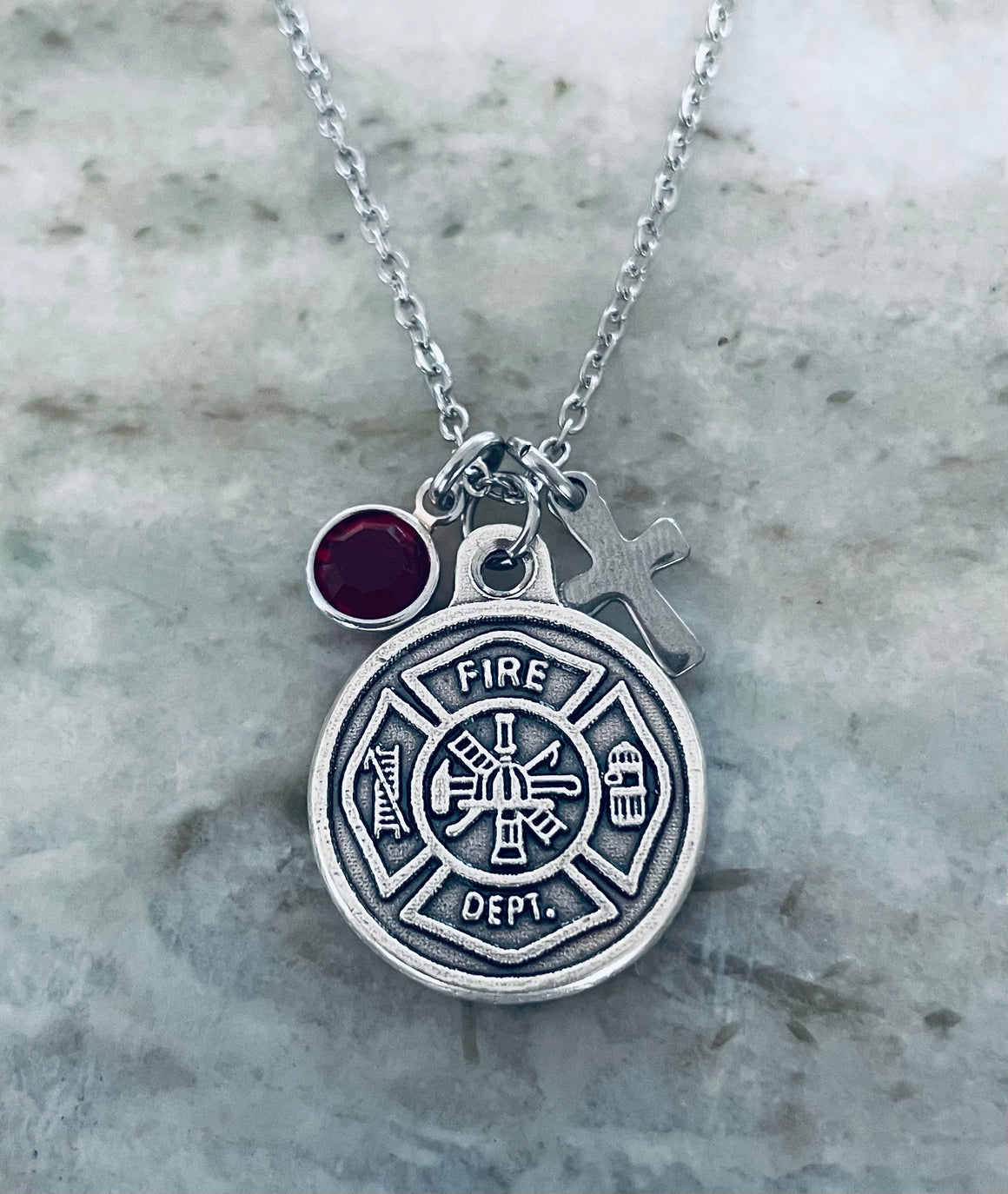 Saint Florian Firefighter Necklace – Fire Dept Pendant – Protection Gift