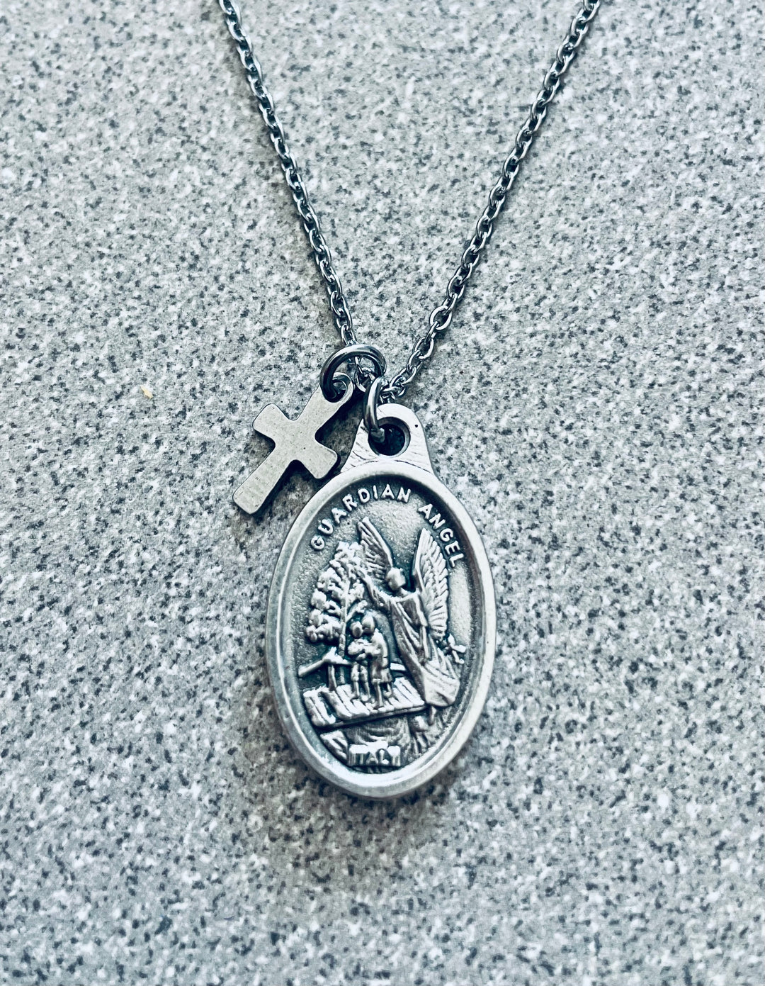 Guardian Angel Necklace Stainless Steel Chain, Confirmation Gift