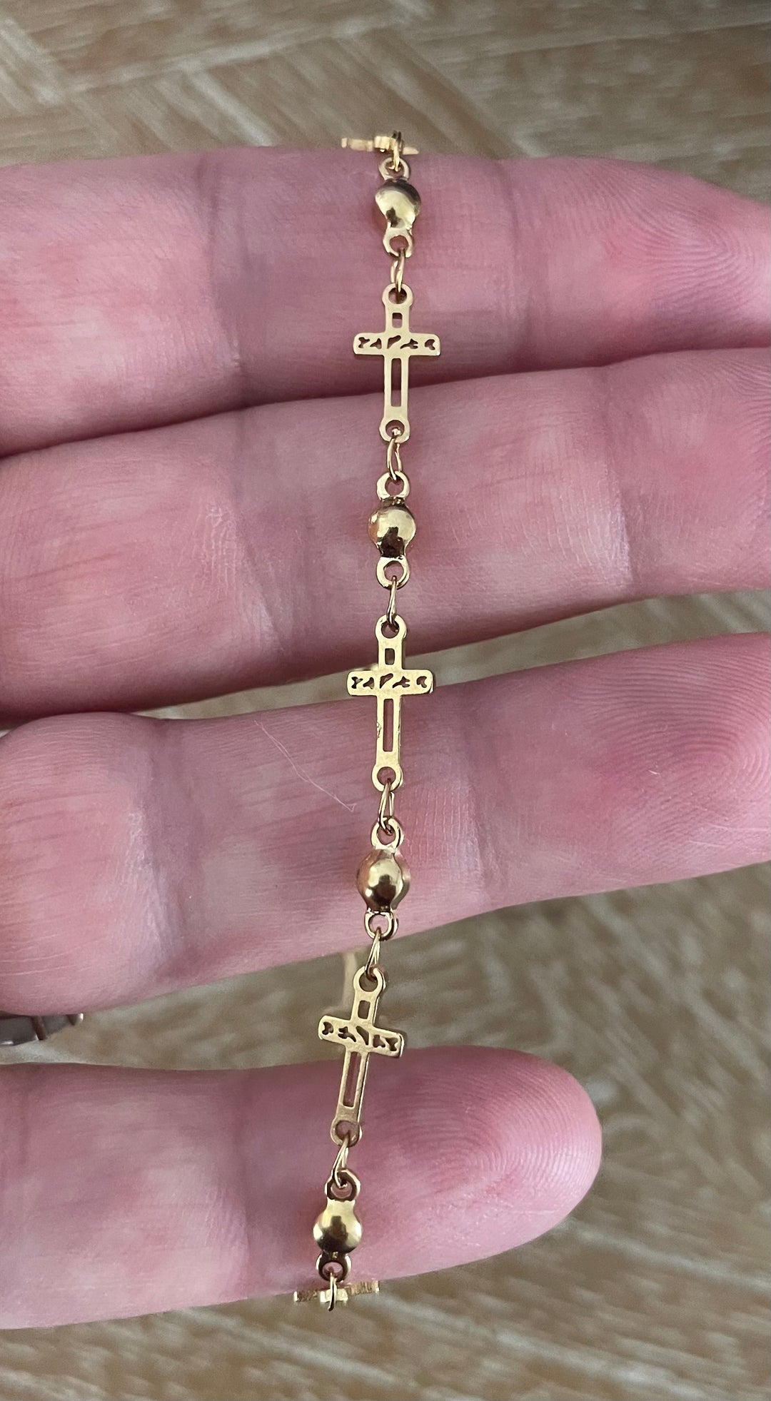 Gold Cross Charm Anklet – Filigree Faith Jewelry