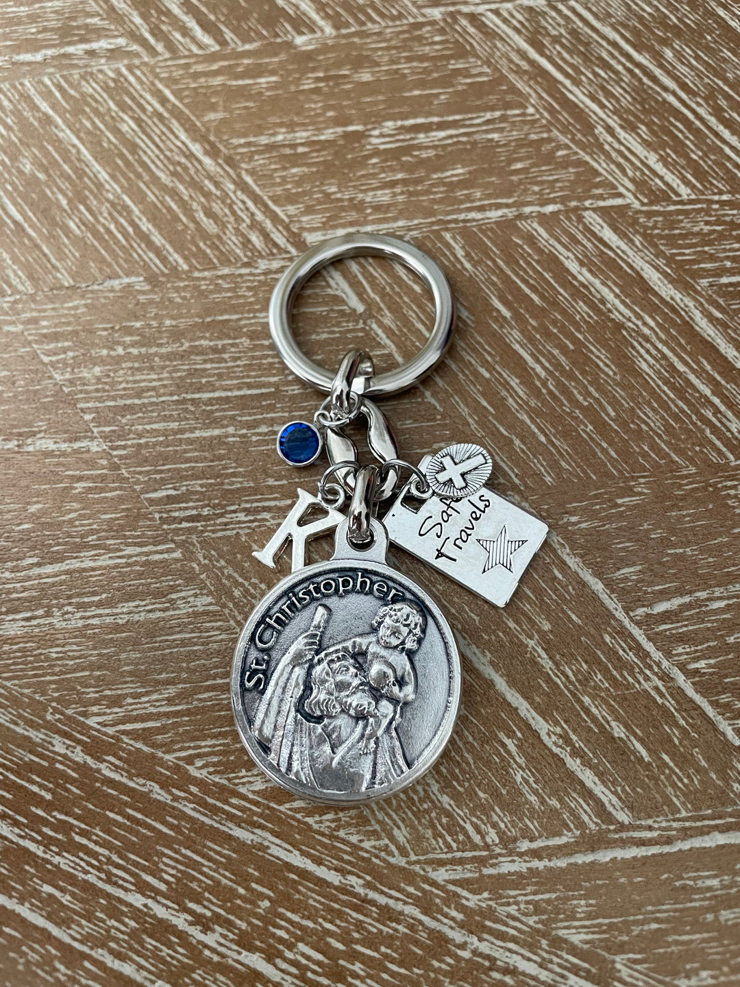 Saint Christopher Key Chain - Silver Travelers Medal Keyring | Catholic Protection Gift