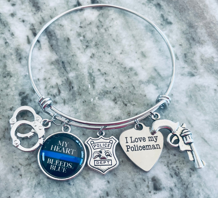 I LOve my Policeman Charm Bracelet for Police Wife