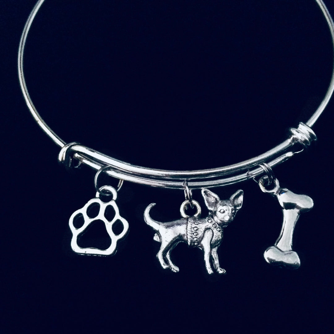Chihuahua Dog Expandable Charm Bracelet Gift for Dog Mom