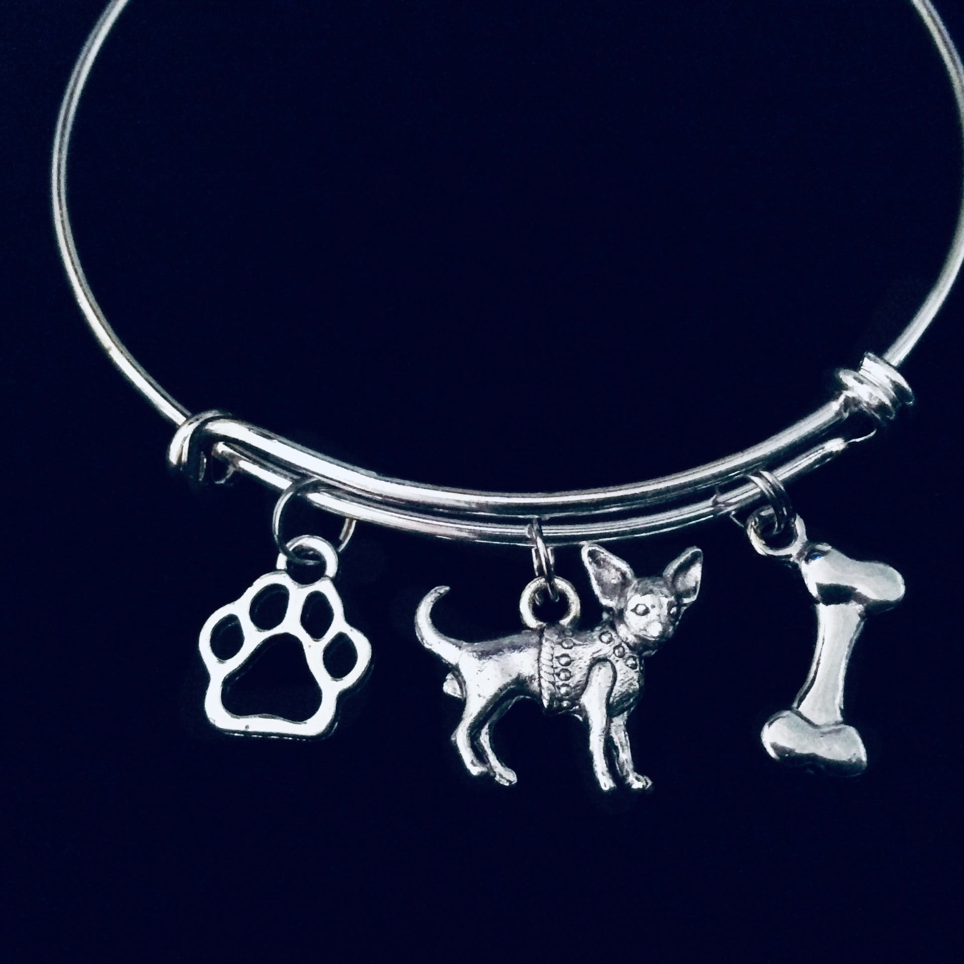 Chihuahua Dog Expandable Charm Bracelet Gift for Dog Mom