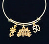 Gold Charm Bracelet Happy 50th Birthday