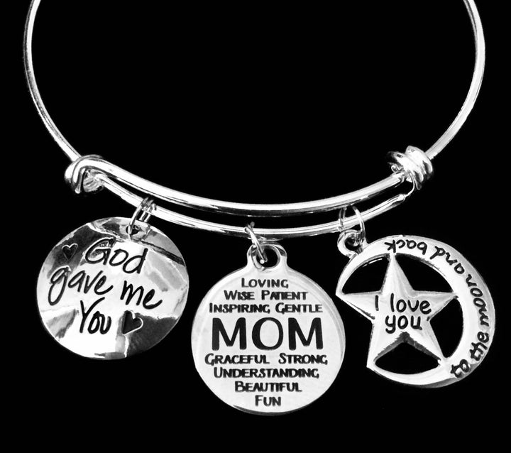 Mom Jewelry god gave me you Moon and Back