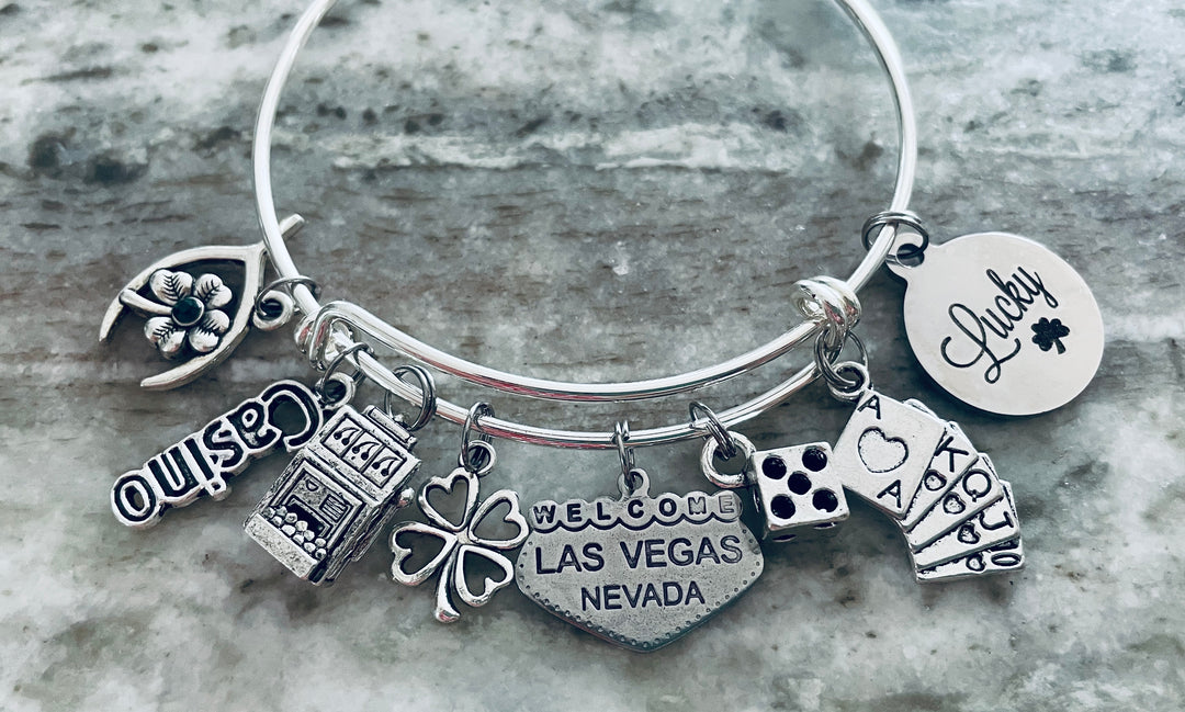Casino Charm Bracelet Gift for Casino Gambler gift Good luck at the Casino 