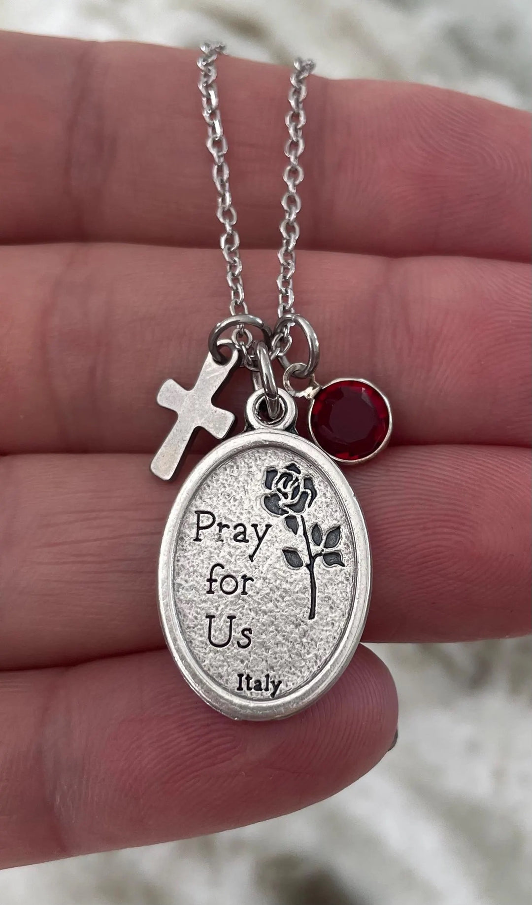 Saint Francis of Assisi Medal Necklace – Patron Saint of Animals – Catholic Charm Necklace with Cross &amp; Birthstone – Confirmation Gift for Boys