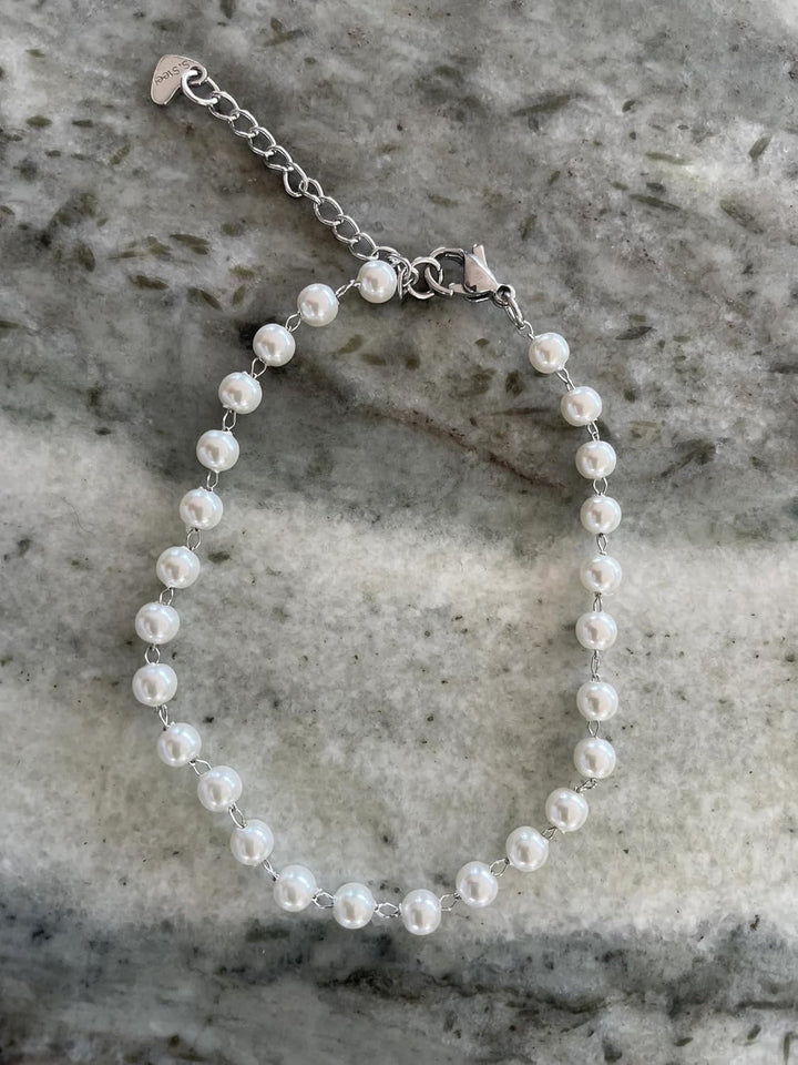 Pearl Anklet Stainless Steel Ankle Bracelet