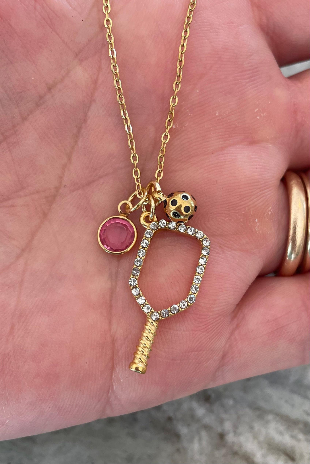 Pickleball jewelry Gold Pickleball necklace personalized Jewelry 