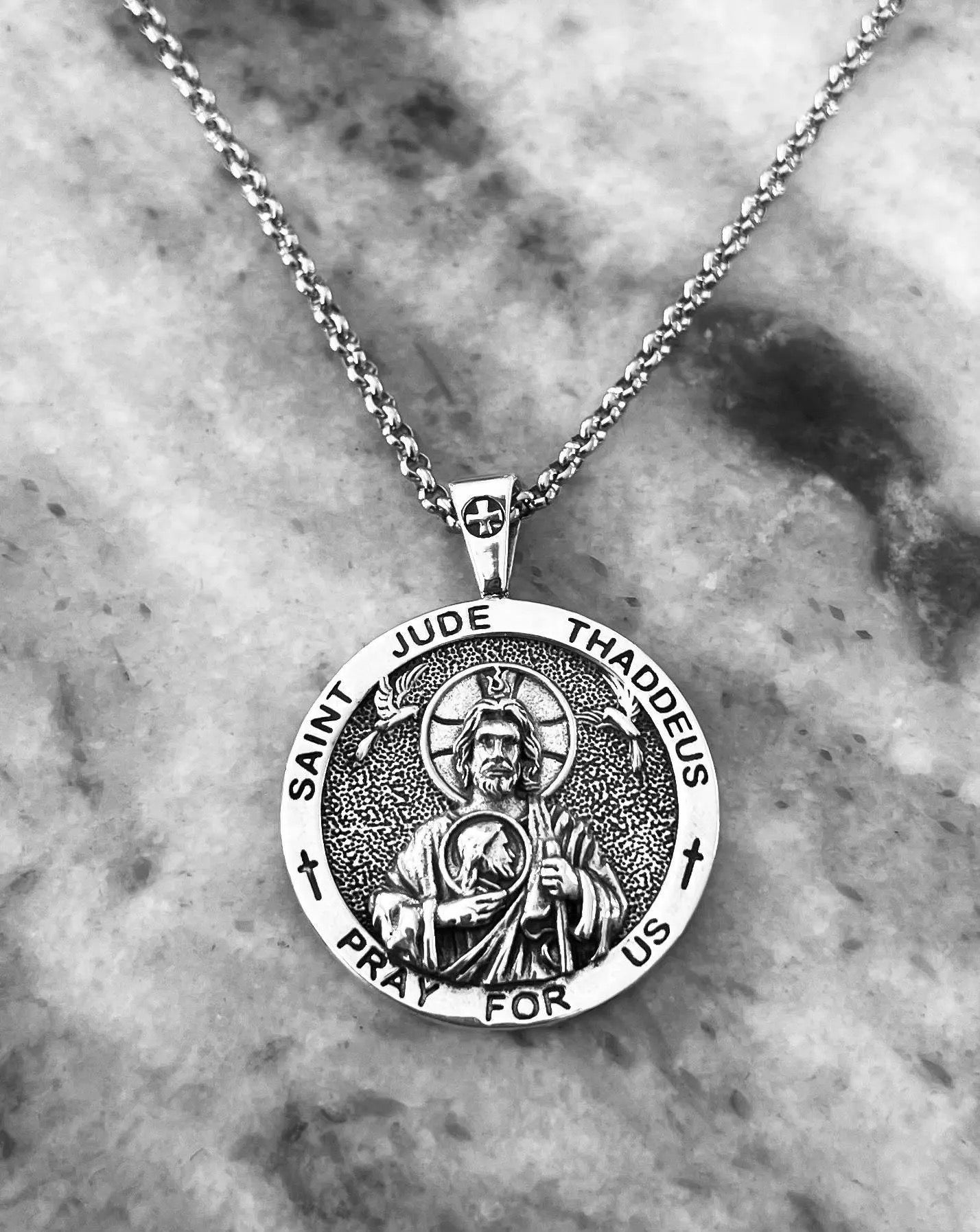 Saint Jude Necklace Sterling Silver St Jude Necklace 