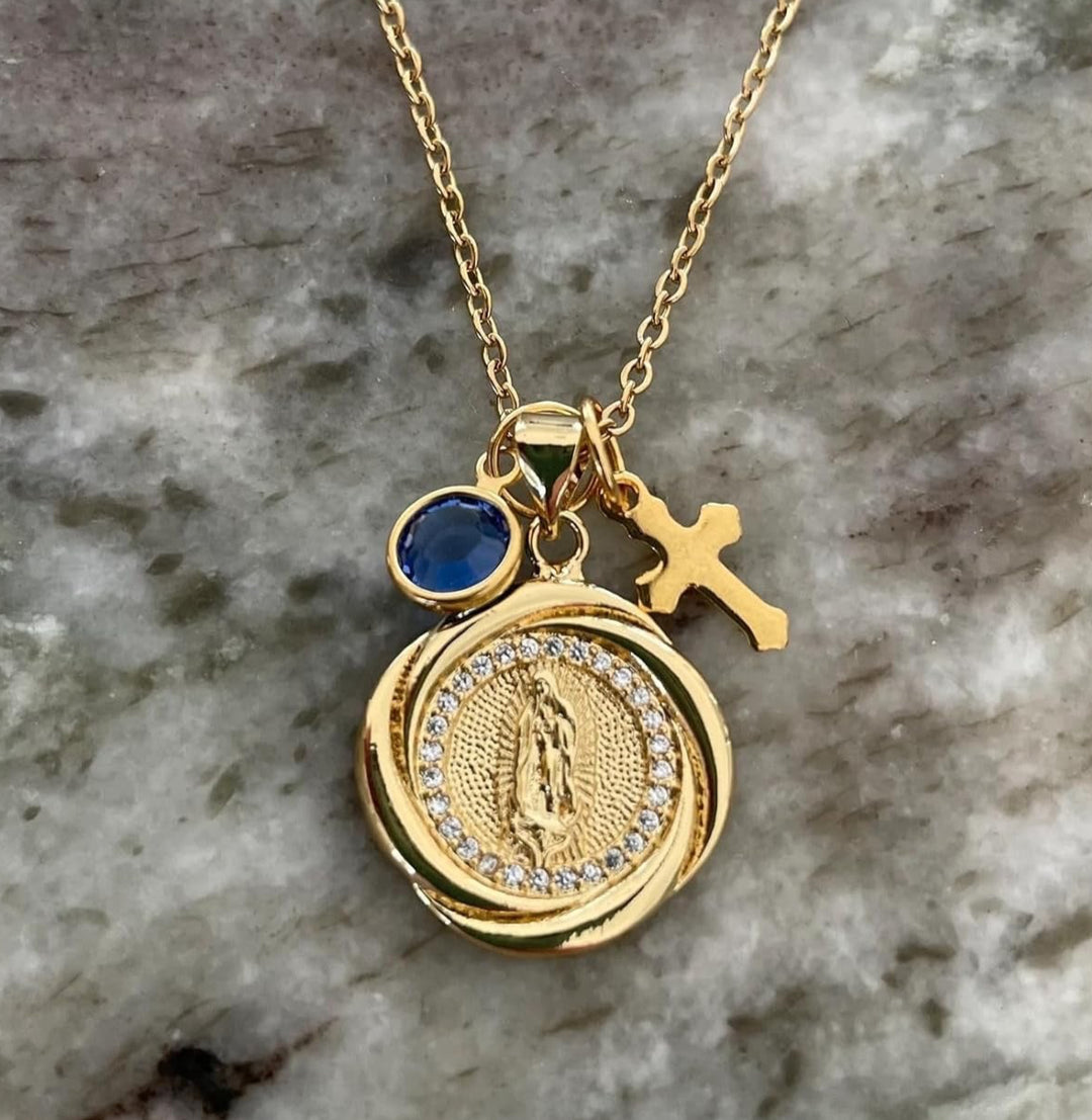 gold lady of Guadalupe necklace