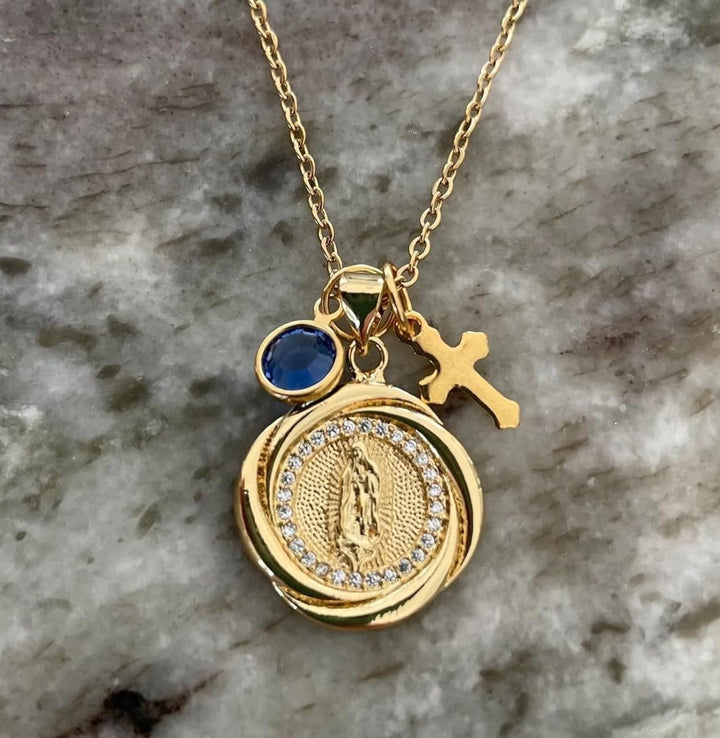 gold lady of Guadalupe necklace
