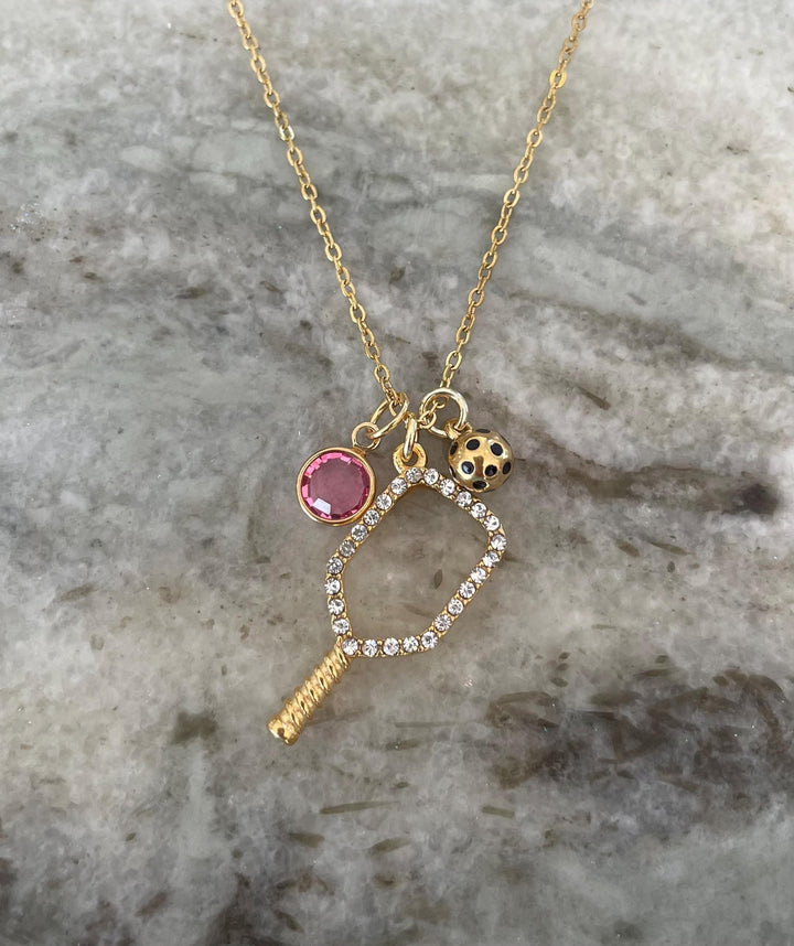 PickleBall Necklace Gold Pickleball Jewelry Personalized Charm Necklace Pickleball Player Gifts