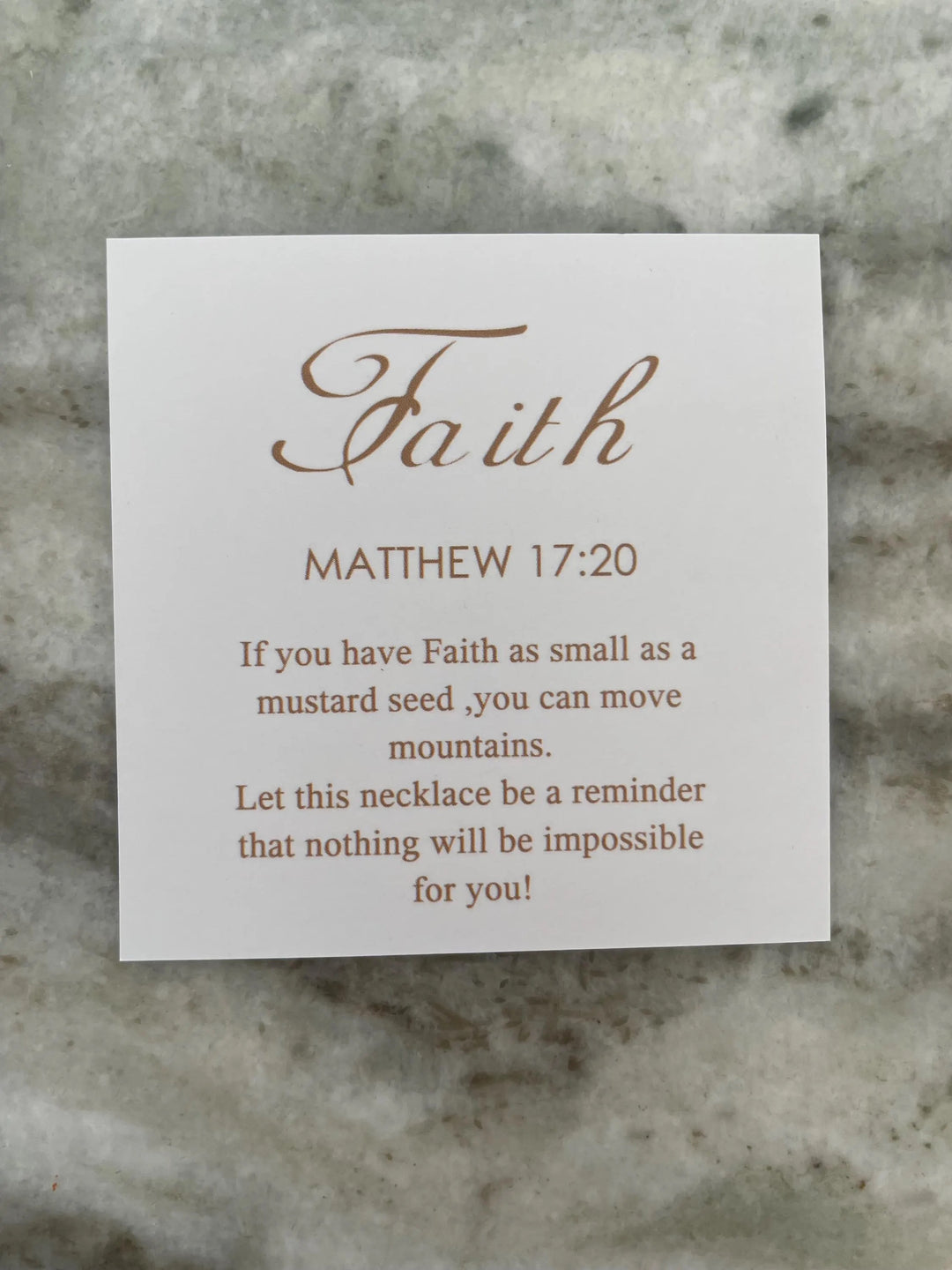 Faith Mustard Seed Necklace, Matthew 17:20 Scripture with Cross and Birthstone Charm Necklace