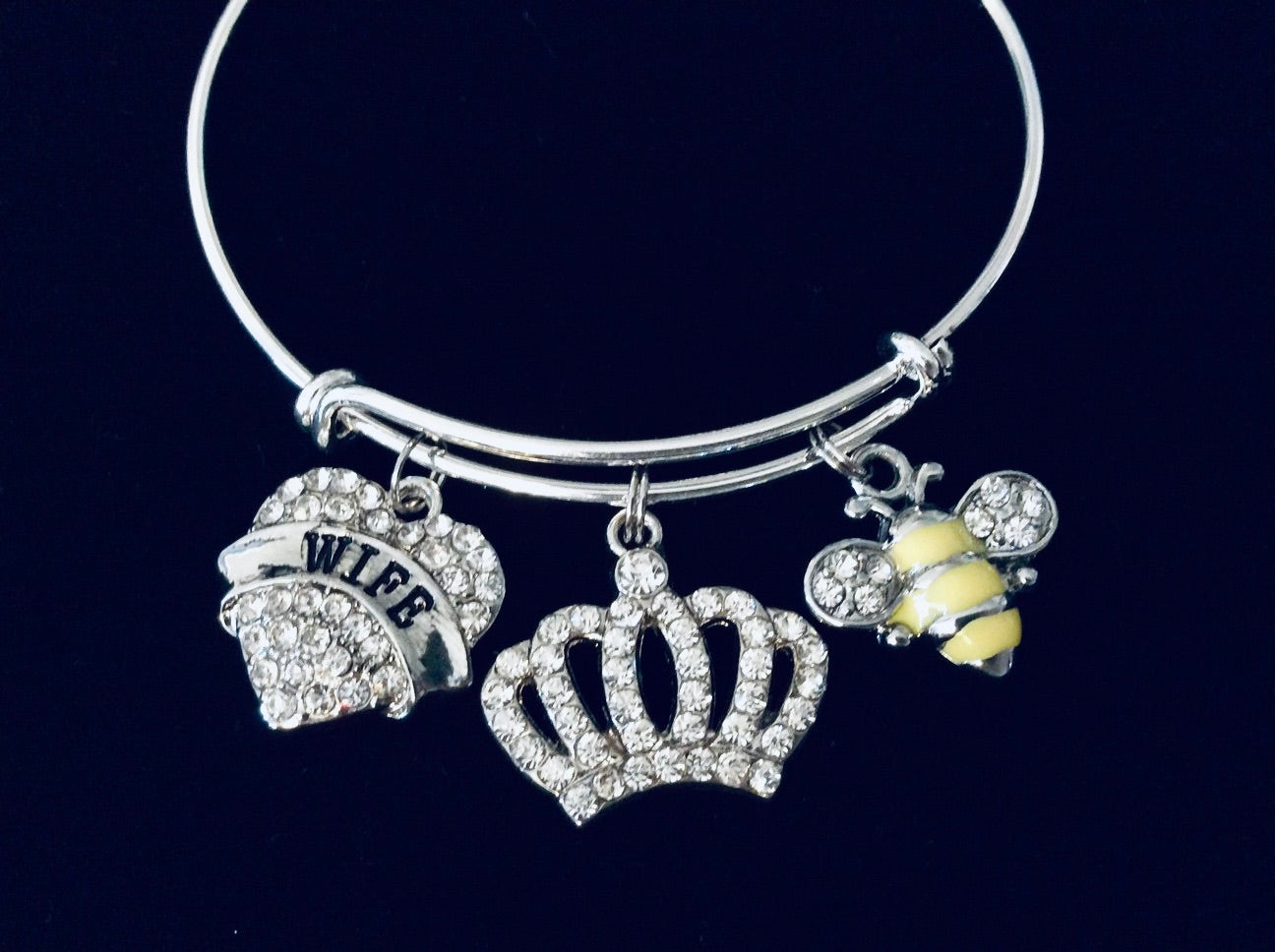 Wife Charm Bracelet Queen Bee Jewely Silver Bracelet for wife