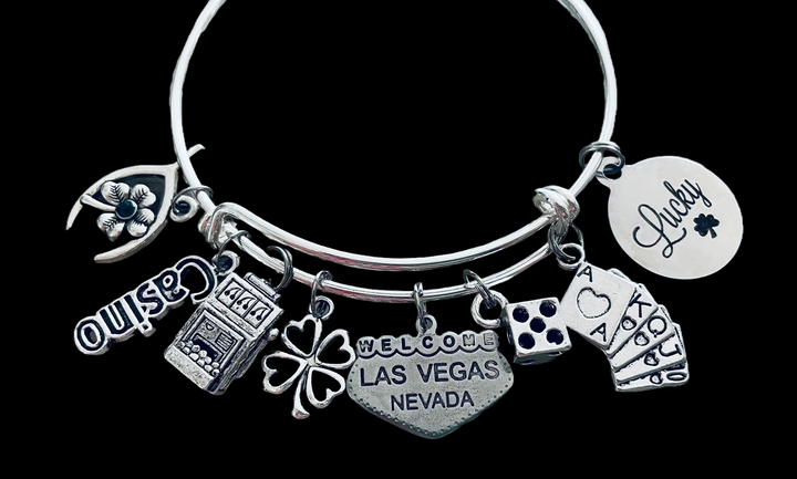 Casino Lovers Themed Charm Bracelet Gift for Gambler