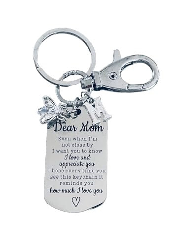Mom KeyChain Queen Bee Silver Key Ring Crystal Bee Keyring Mom Appreciation Gift