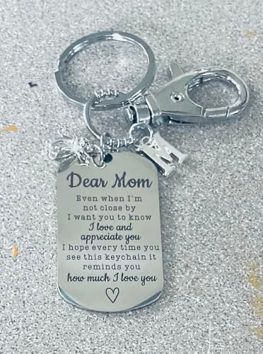 Mom KeyChain Queen Bee Silver Key Ring Crystal Bee Keyring Mom Appreciation Gift