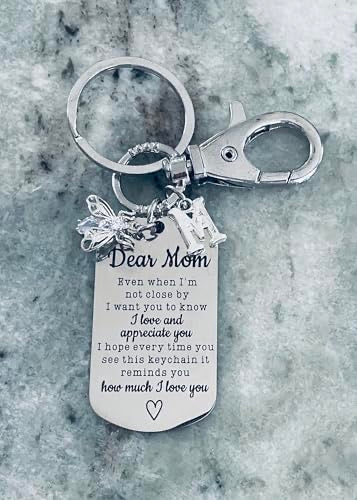 Mom KeyChain Queen Bee Silver Key Ring Crystal Bee Keyring Mom Appreciation Gift