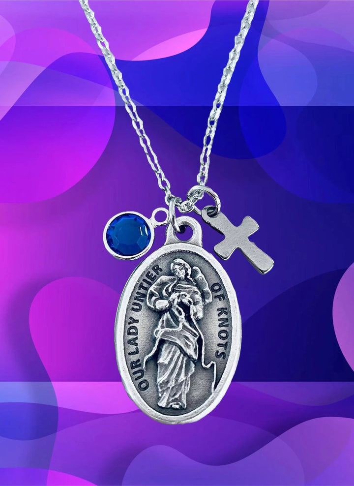 Mary Undoer of Knots Medal Necklace Our Lady Uniter of Knots 