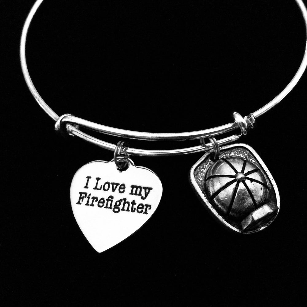 I Love My Firefighter Bracelet – Adjustable Bangle Gift