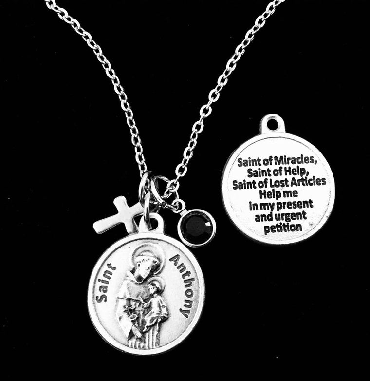 Saint Anthony Necklace Patron Saint of Miracles Custom Charm Necklace