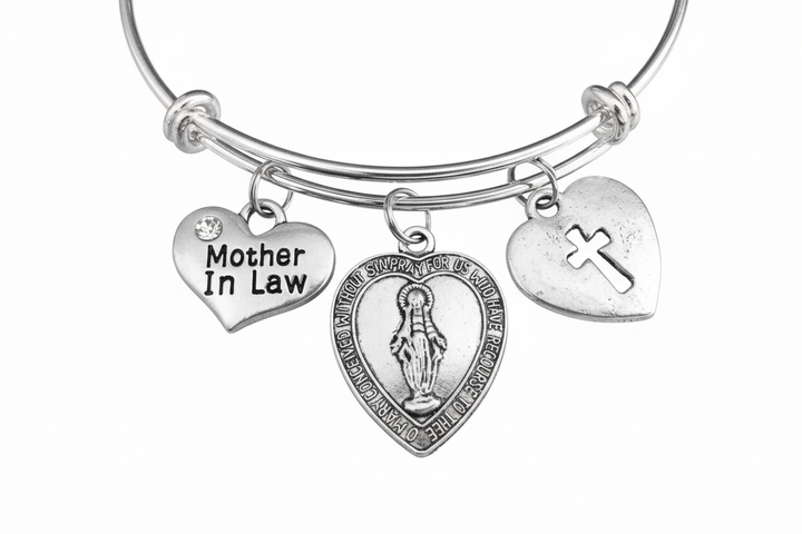 Silver bracelet with &