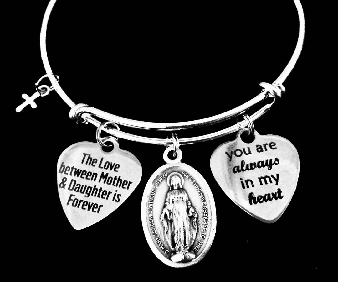 Miraculous Mary jewelry for mom from Daughter Charm bracelet for mom religious gift