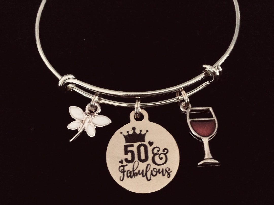 Gold 50th BIRTHDAY CHARM BRACELET 