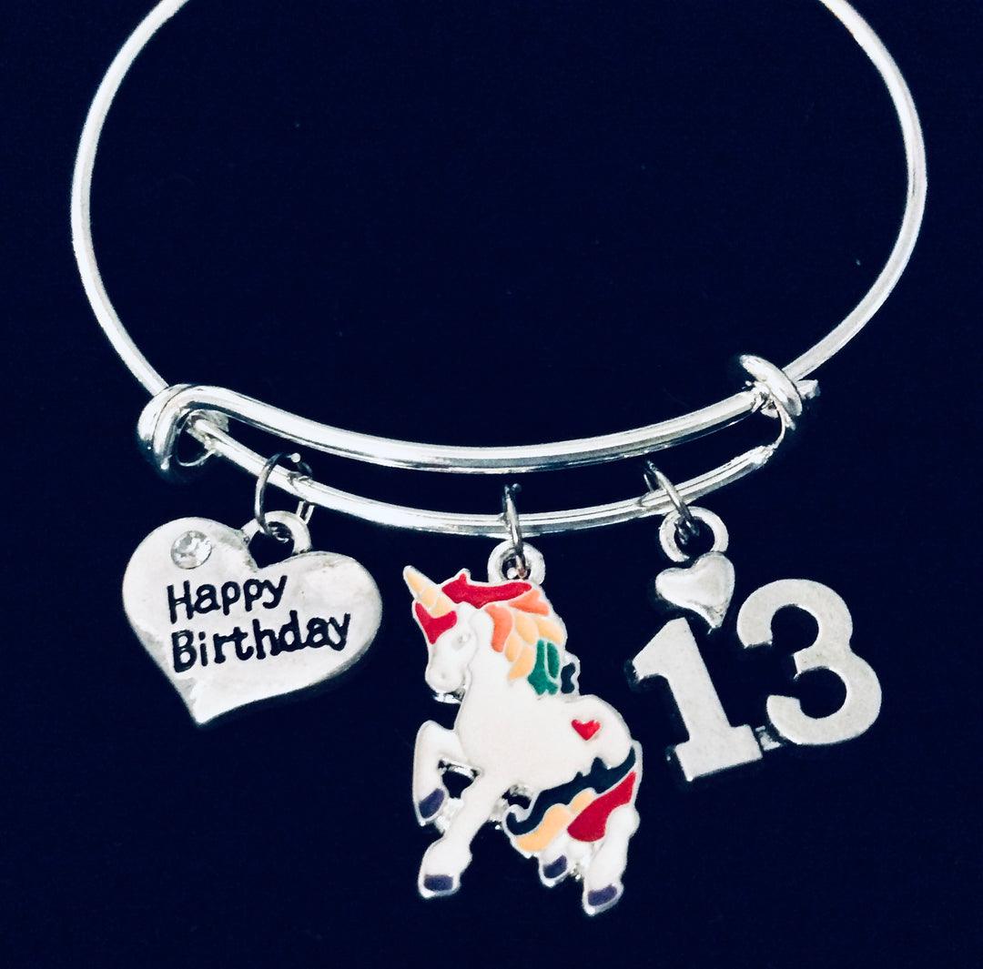 Unicorn Charm Bracelet for 13th Birthday Gift for Girls 13th Birthday