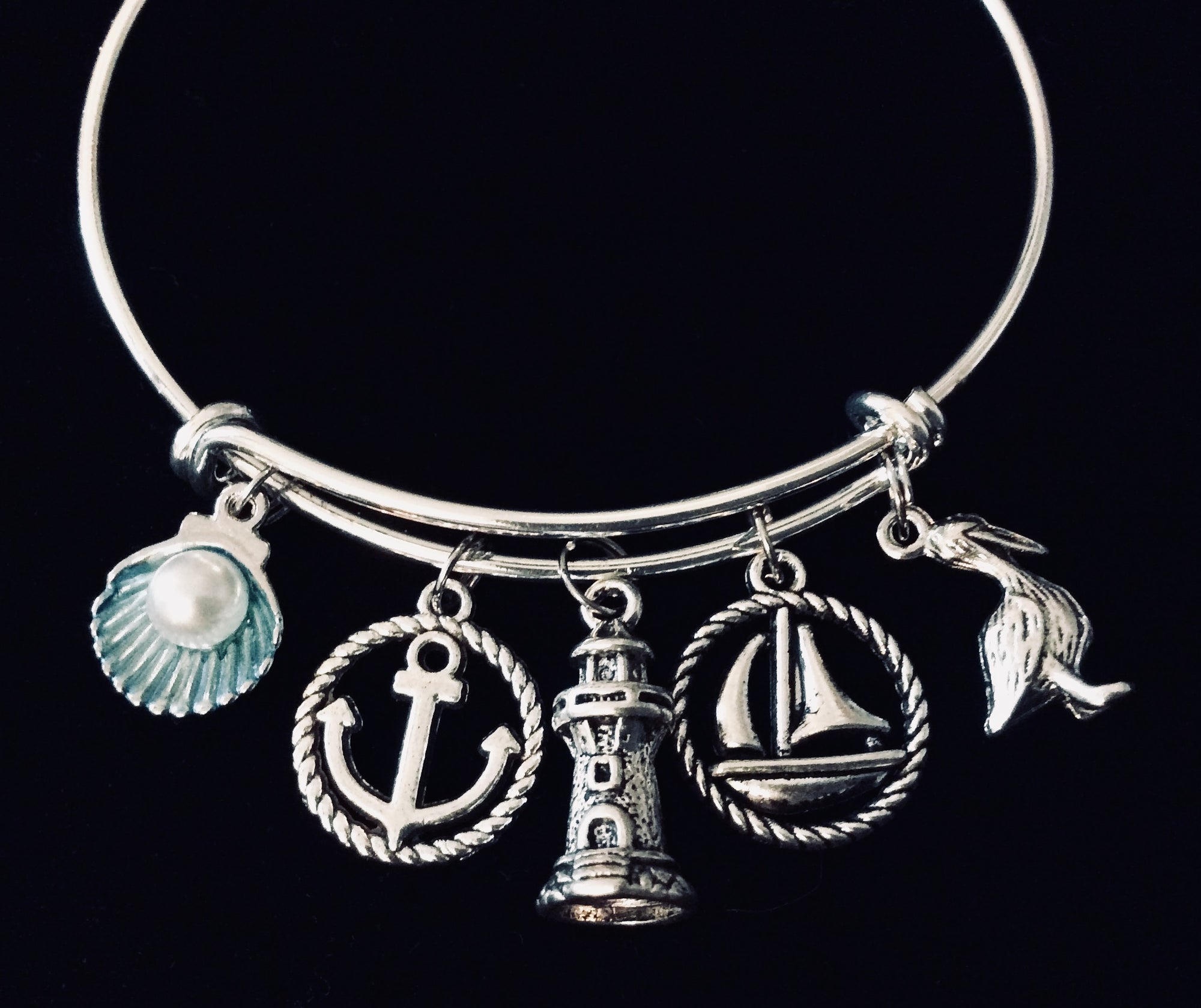 Nautical Charm Bracelet Lighthouse jewelry 