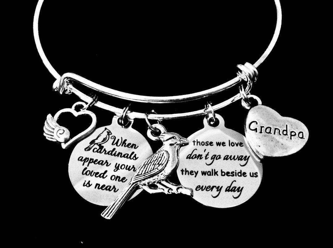 Memorial Gift for Granddaughter Grandpa Memorial Jewelry Charm Bracelet 