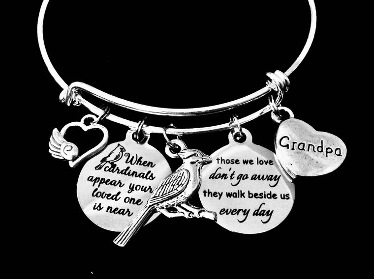 Memorial Gift for Granddaughter Grandpa Memorial Jewelry Charm Bracelet 