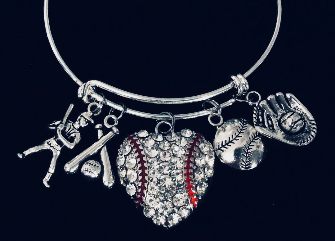 Baseball Charm Bracelet Baseball Jewelry gift for Baseball Mom Softball Coach Gift