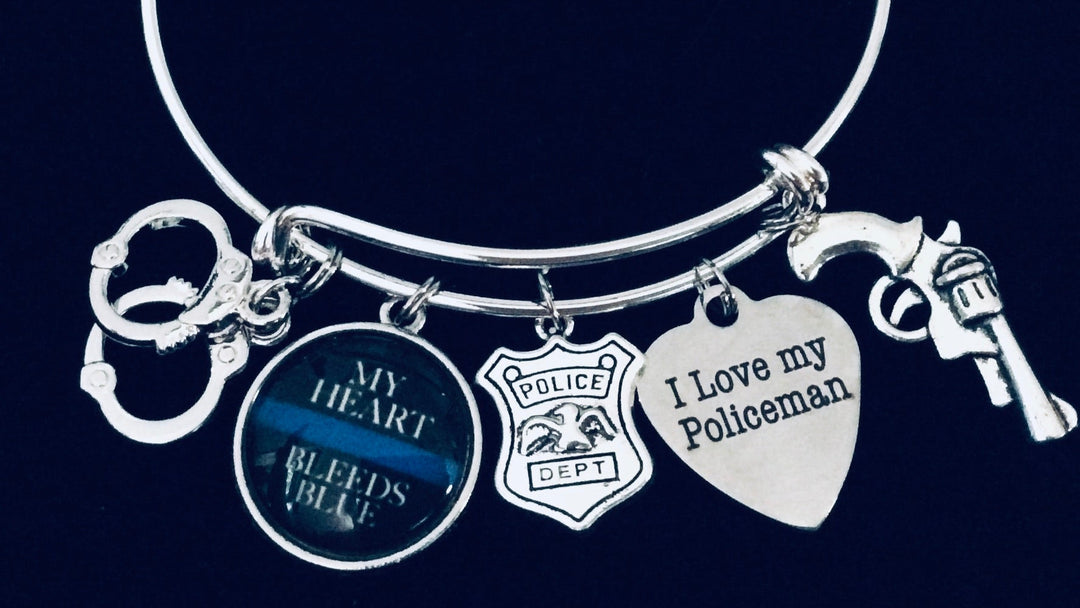 Gift for Policeman Wife Police Officer Wife Gift Police jewelry charm bracelet