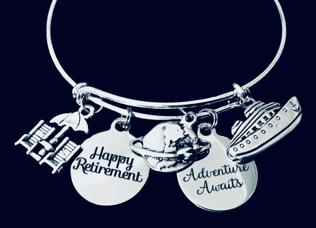 Retirement Gifts for women travel cruise ship adventure charm bracelet 