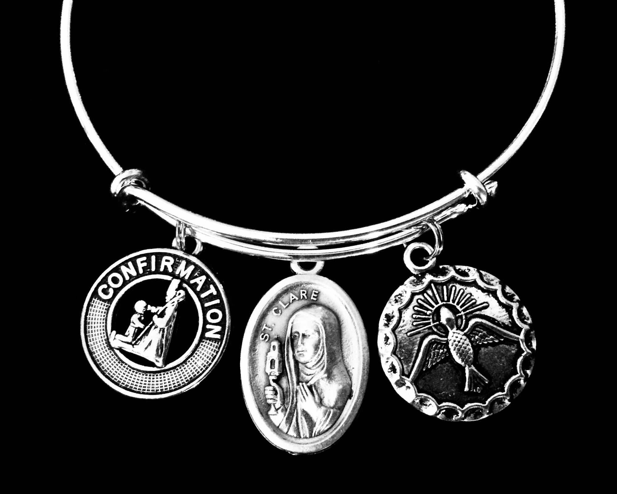 Confirmation Jewelry Saint Clare Expandable Charm Bracelet 